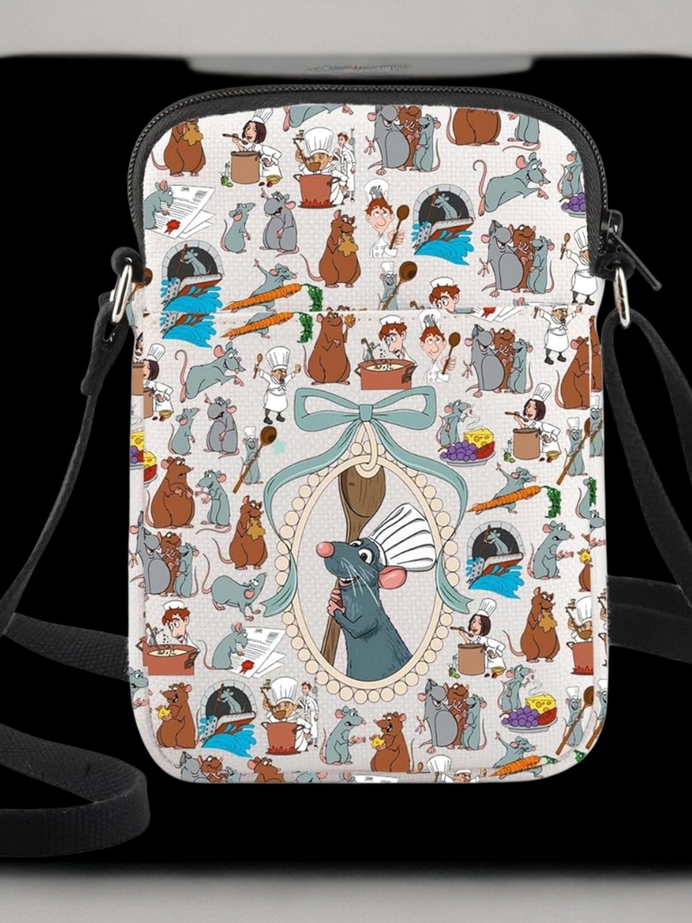 Whimsical Chef Ratatouille Crossbody Bag - White/Multi
